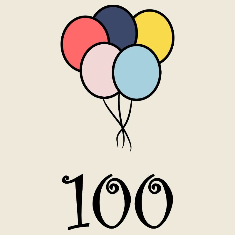 100. 100 YEARS. 100th ANNIVERSARY. BIRTHDAY 100