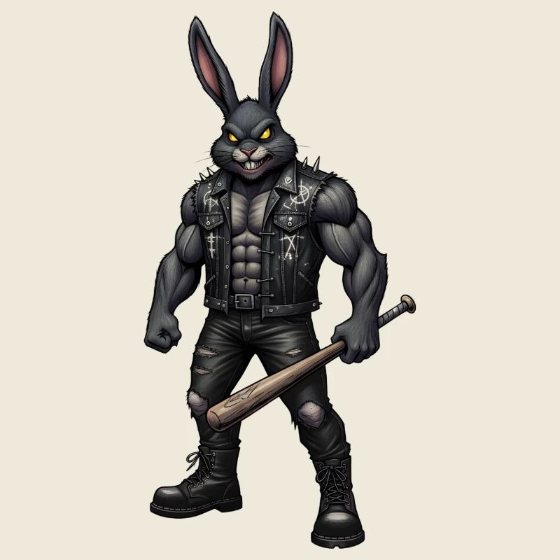 Heavy Metal Easter Bunny Rocker Easter Hardcore Bunny