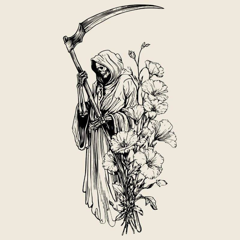Death & Bloom Antwort auf Niemand – Skull Graphic Tee