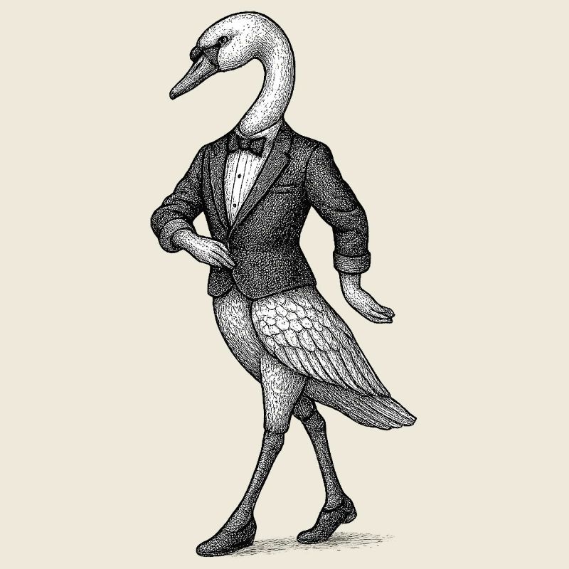 Swan en smoking