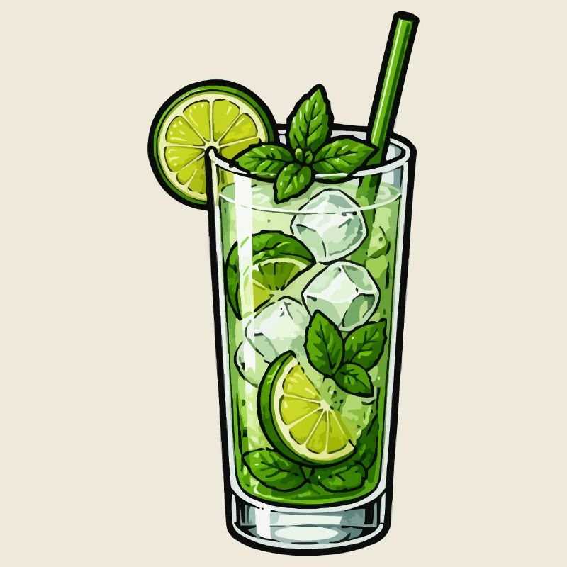 Illustration de Mojito mentthe et citron vert