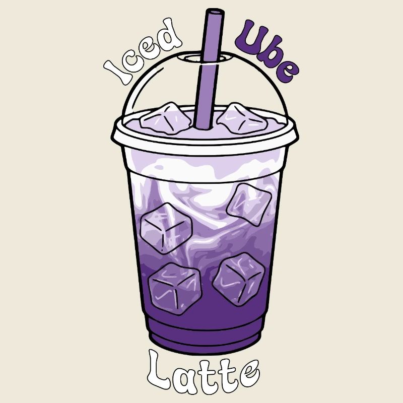 Latte Ube glacé