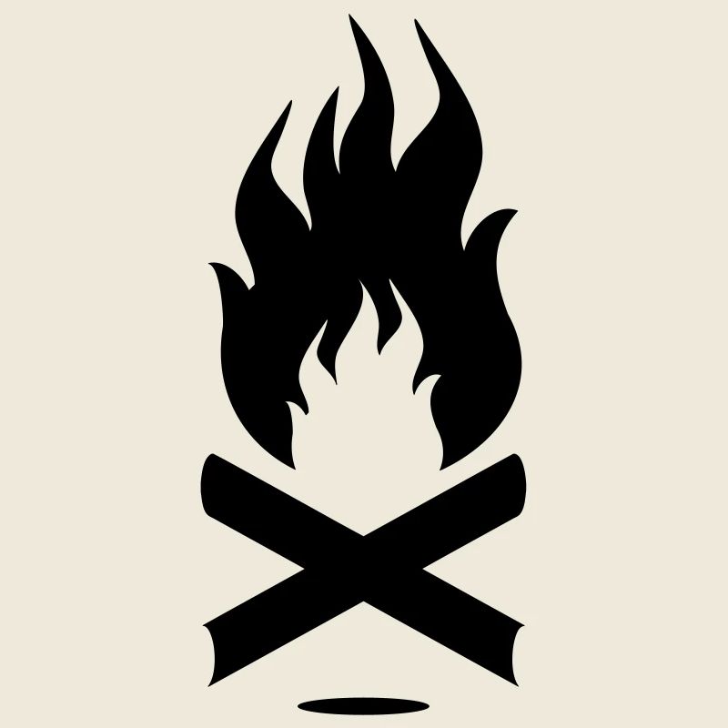 Symbole de feu de camp avec journaux