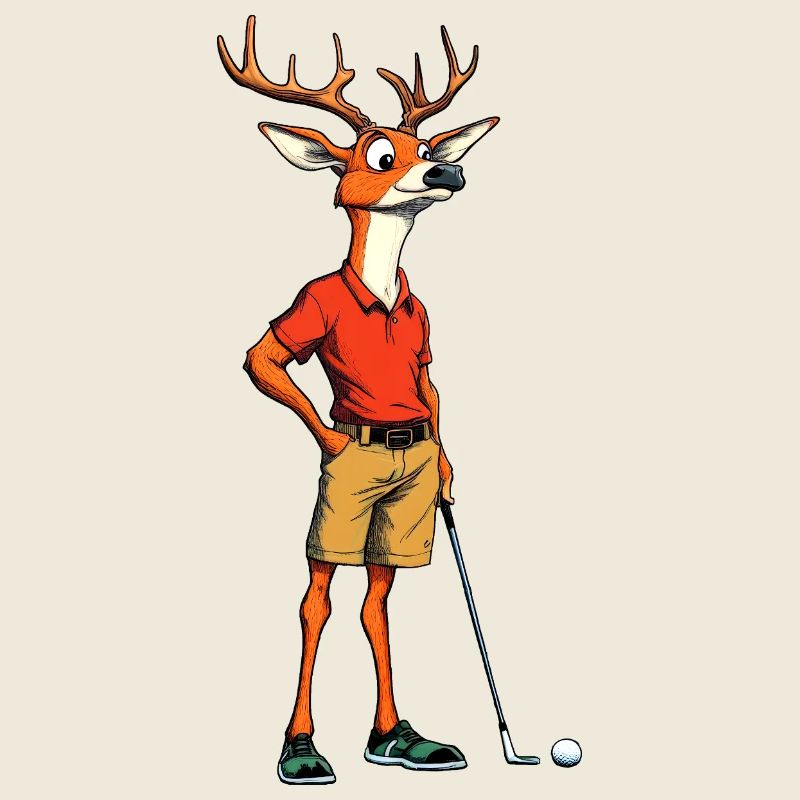 Hirsch Golfpro im Polohemd