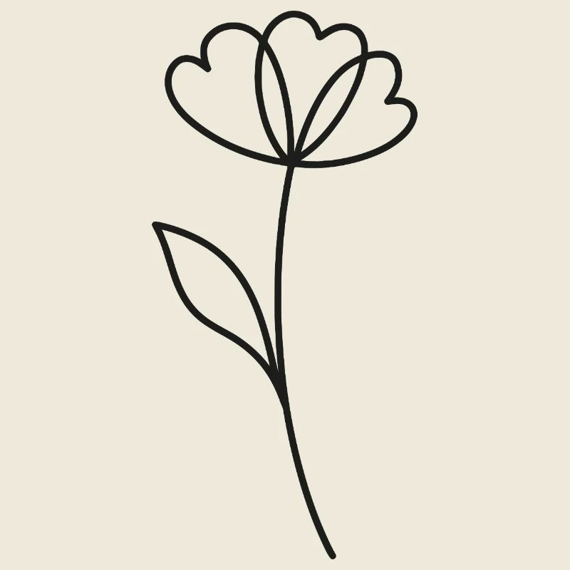 Flower One Line Art – Dessin minimaliste