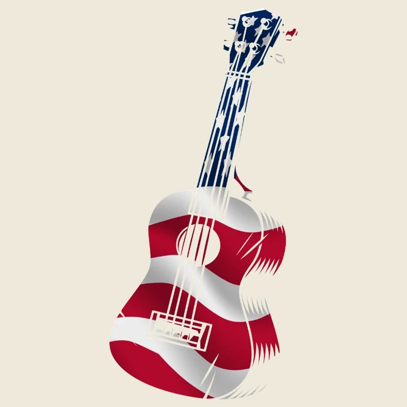 Hawaiian Ukulele Uke American Flag