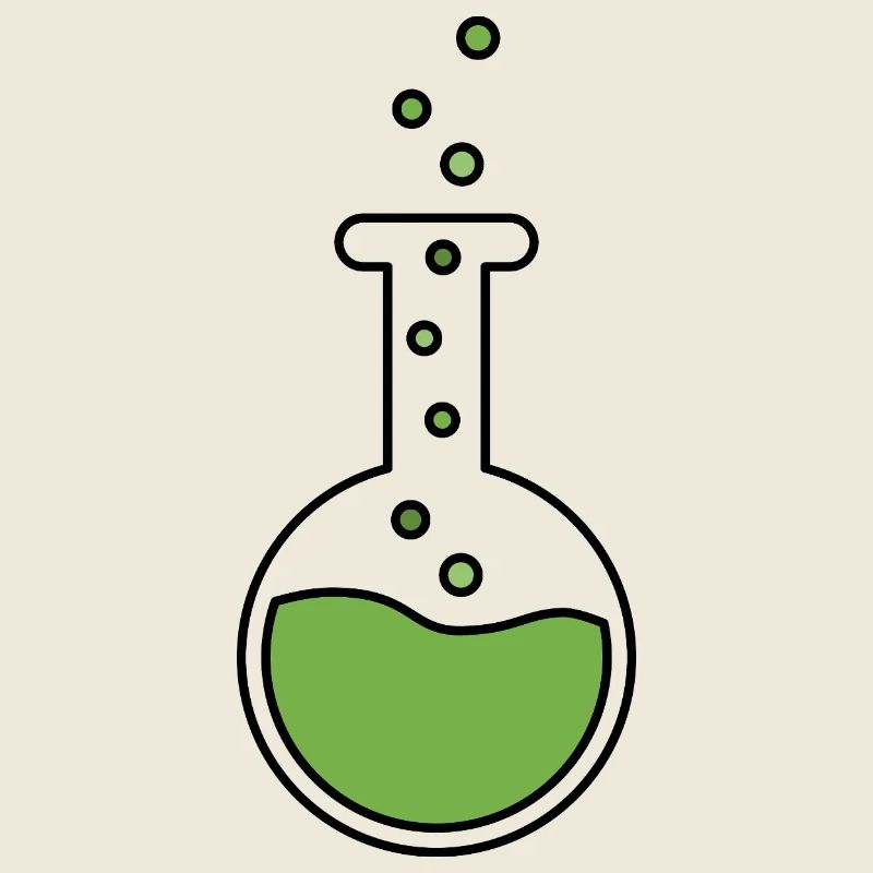 Liquide vert dans un récipient de laboratoire de chimie