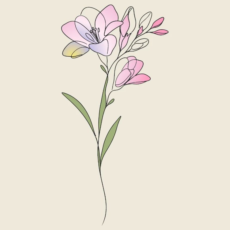 Freesien Blumen Illustration