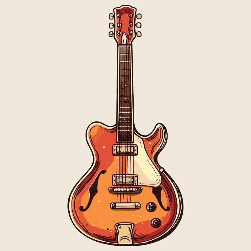 Vintage E-Gitarre Illustration