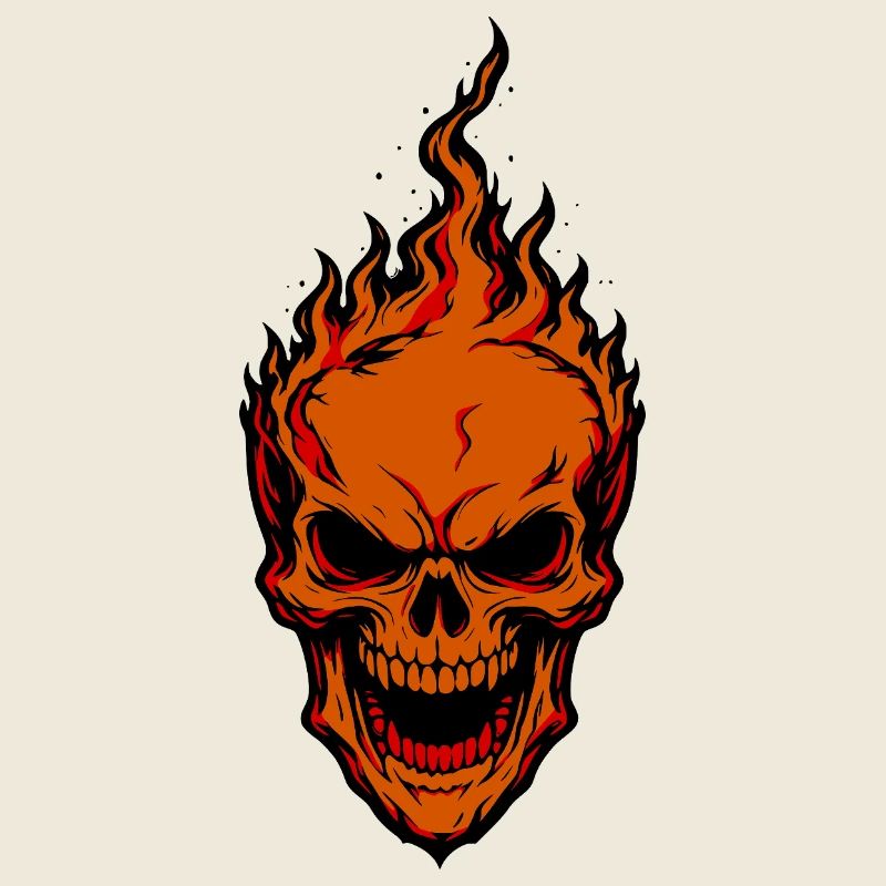 Flames Skull Skull Fire Design