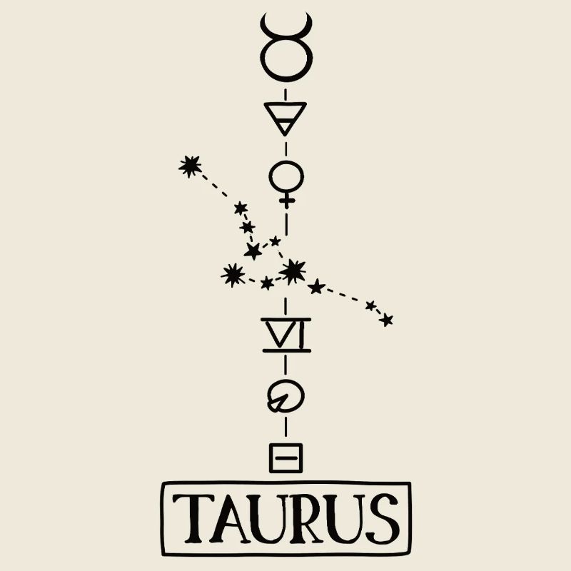 Taurus - Taurus Zodiac - black