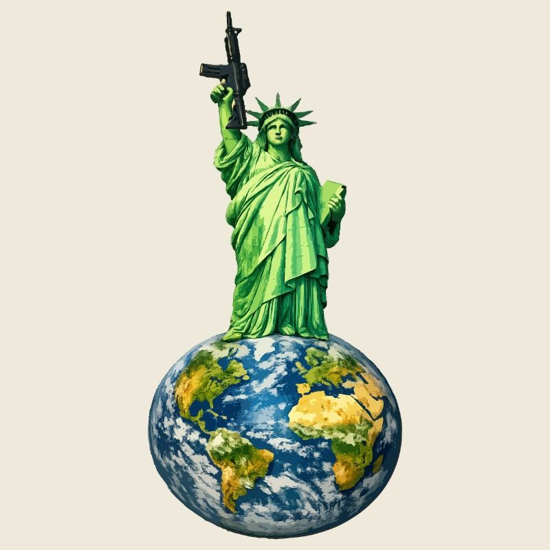 Freiheitsstatue mit M4-Karabiner