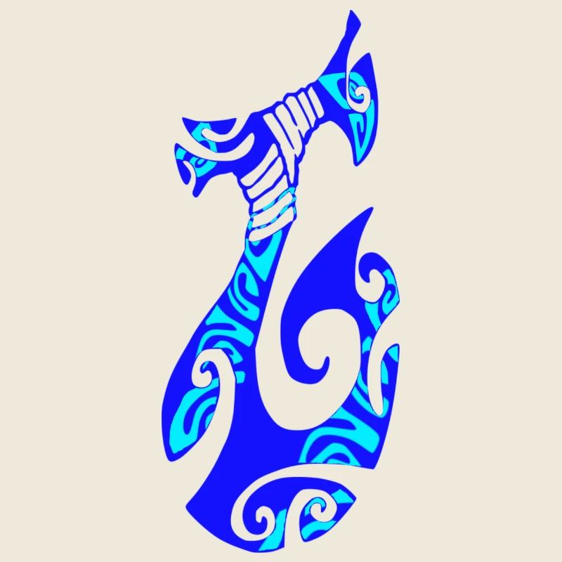 MATAU - Bleu (Hameçon polynésien)