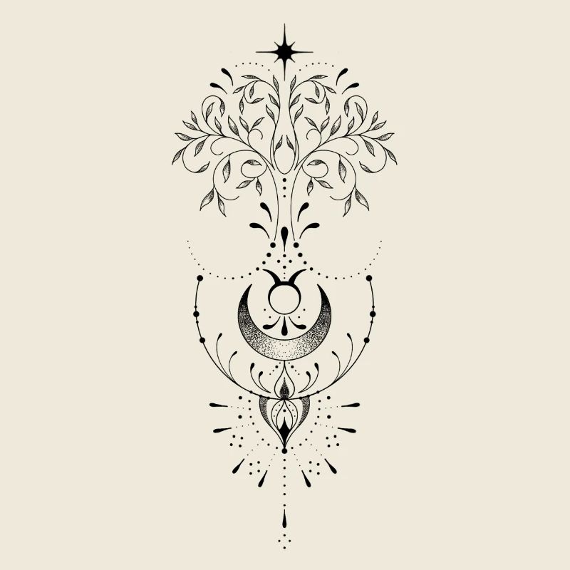 Weiblicher Lebensbaum Mond Sonne Ornament
