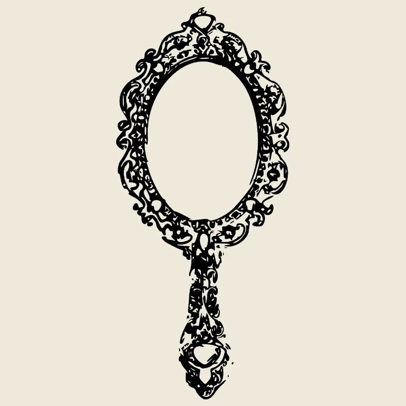 Vintage Hand Mirror Silhouette