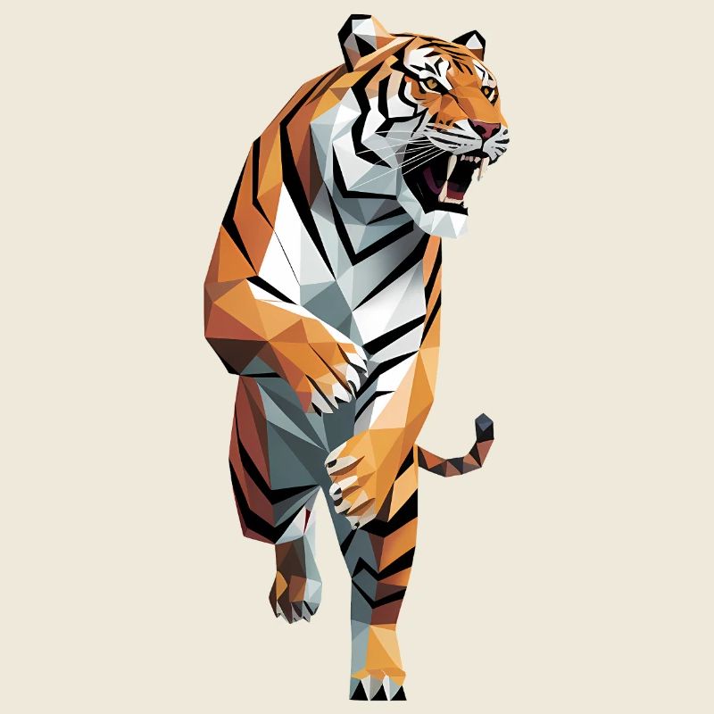 Tiger - Cooles Low-Poly-Logo