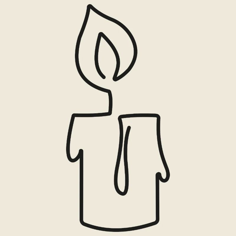 Burning candle sketch – stylish motif