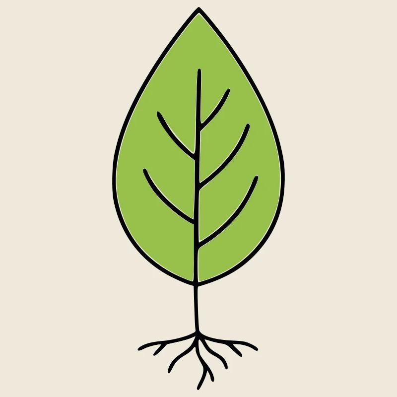 Minimalist leaf motif green