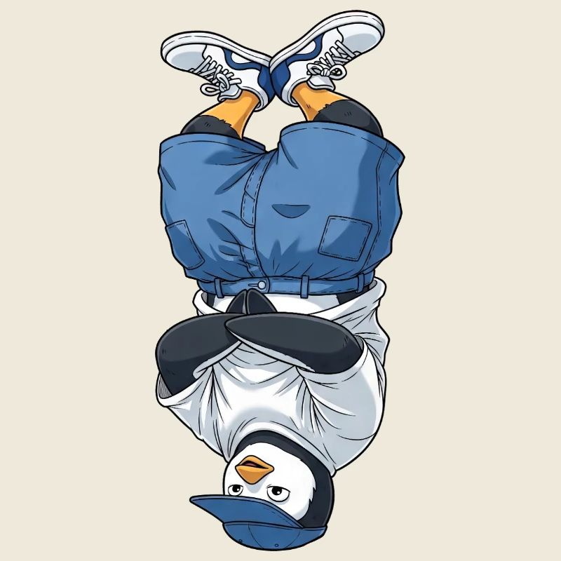 Cool Pingouin Dancing Hip Hop Breakdance Poirier
