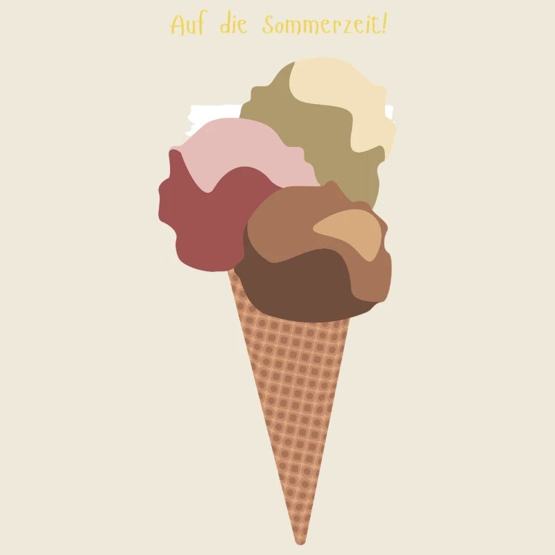 Auf die Sommerzeit Eiswaffel