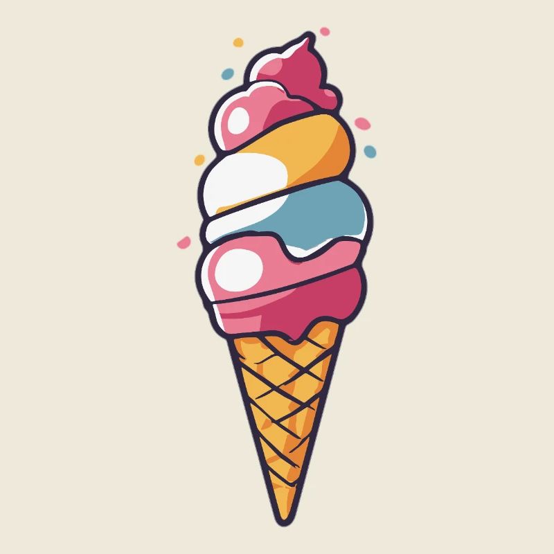 Pastell Eiscreme Cartoon Cone
