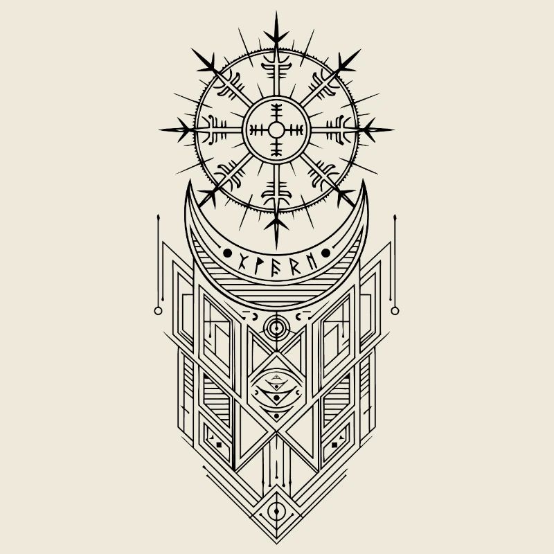 Vegvisir Runes Compass - Vikings Celtes germanique