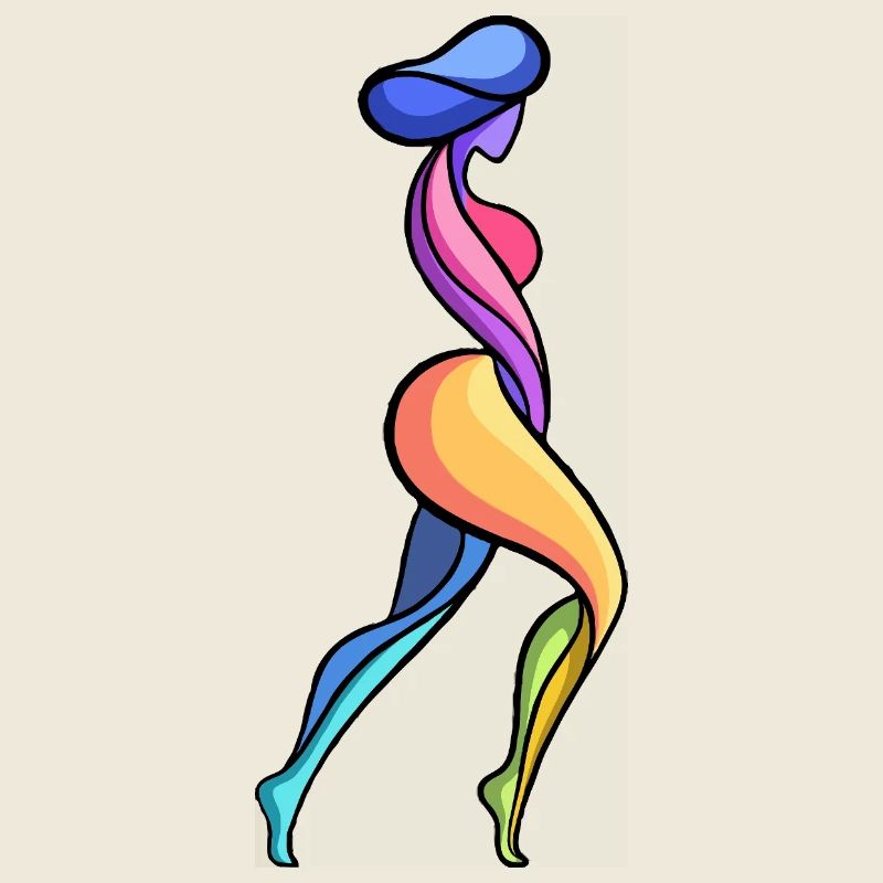 Féminité abstraite colorée
