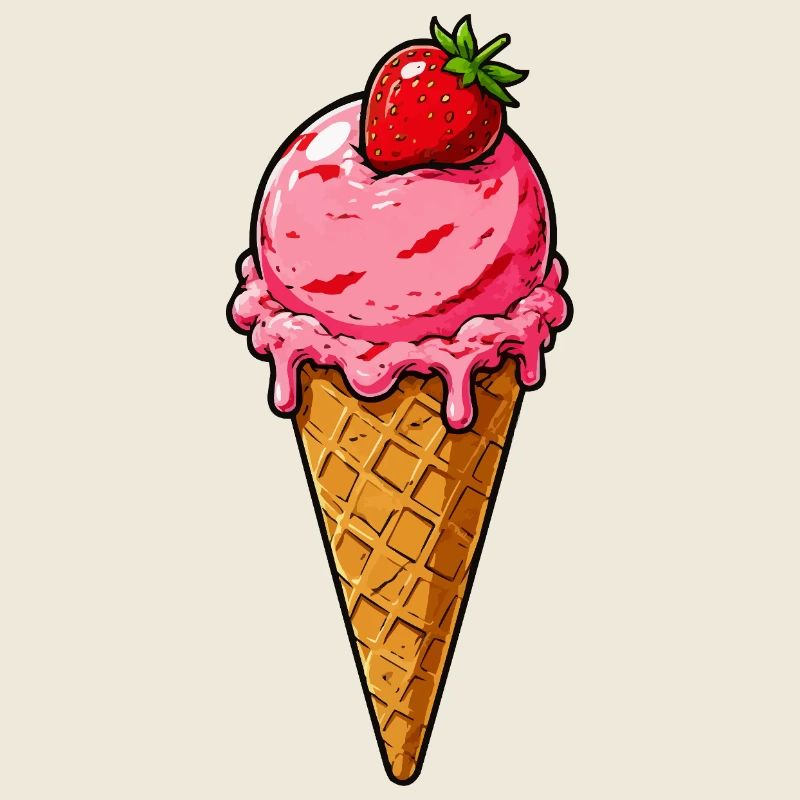 Boule de glace à la fraise