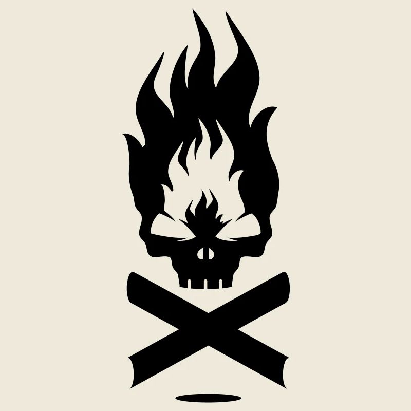 Feuer Symbol mit Skull