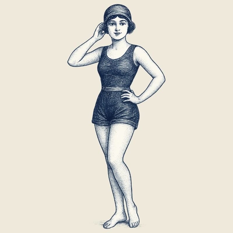 Vintage-Retro-Illustration eines selbstbewussten Mädchens