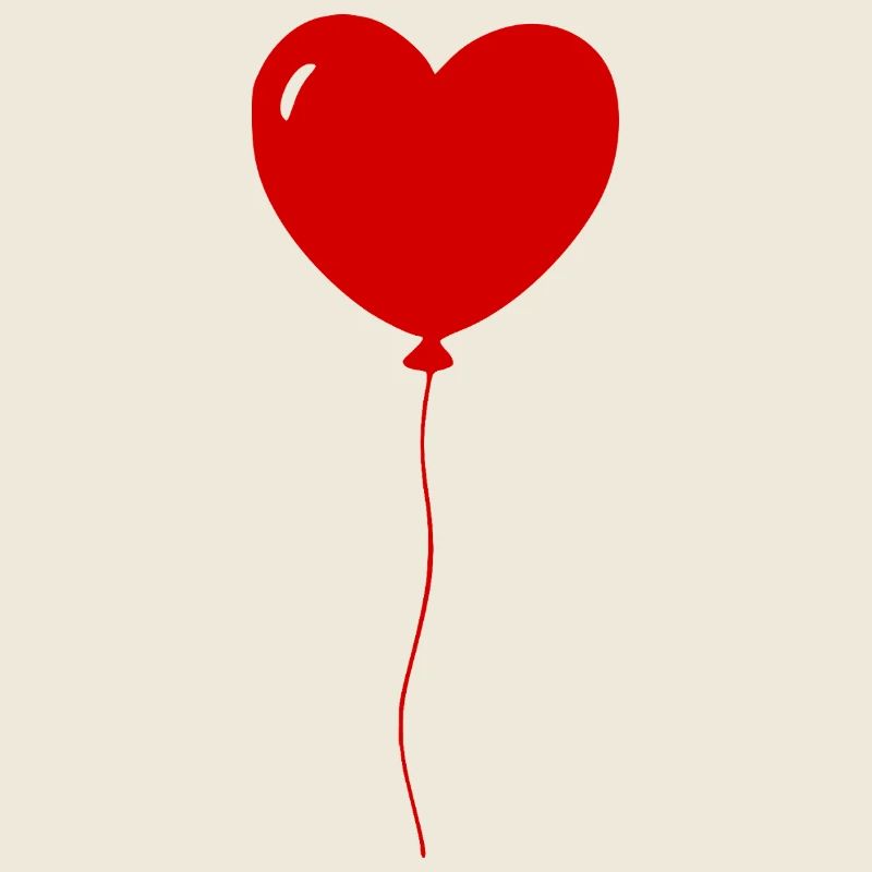 Ballon coeur rouge minimaliste