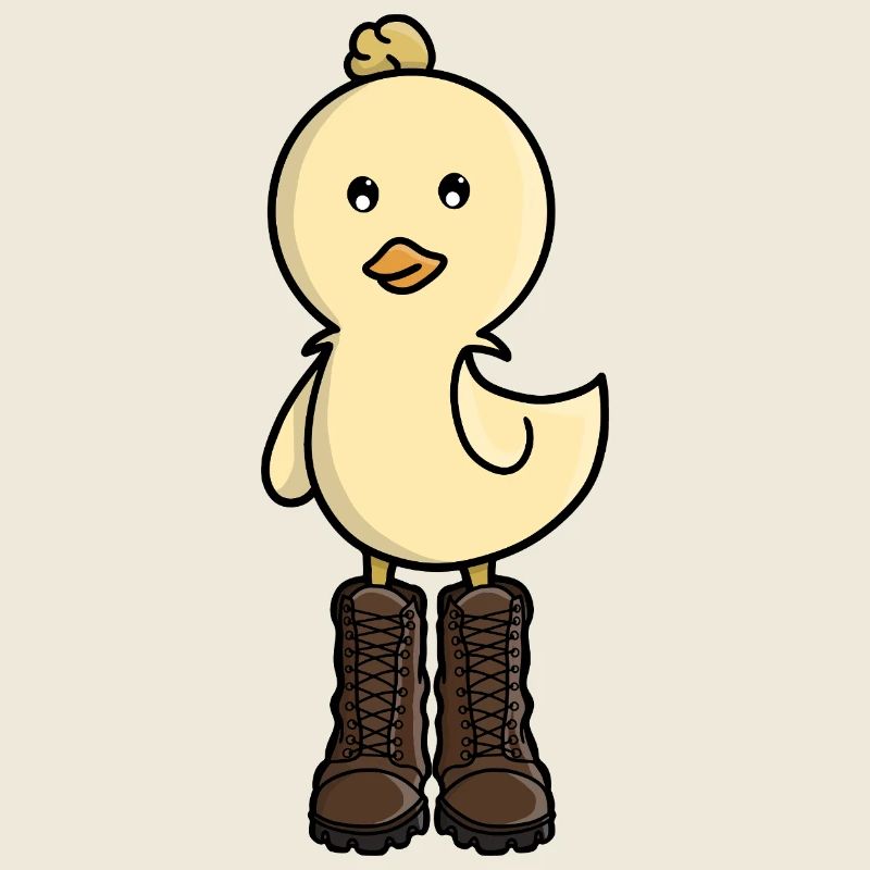Adorable poussin en bottes