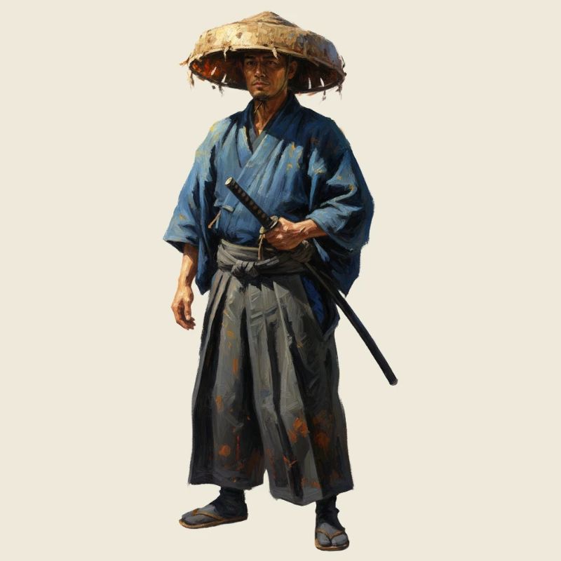 samurai-krieger-mit-strohhut-realistisch