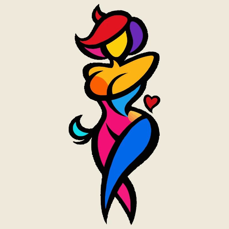 Colorful Dancer Silhouette