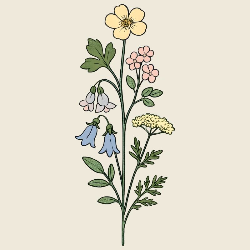 Illustration vintage de fleurs botaniques