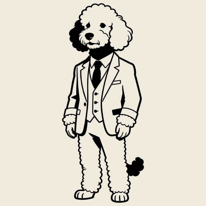 Doodle-Hund im Anzug