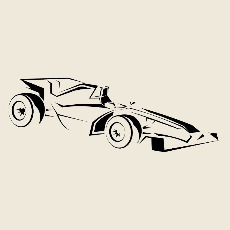 Dessin de lignes minimaliste de voitures de course