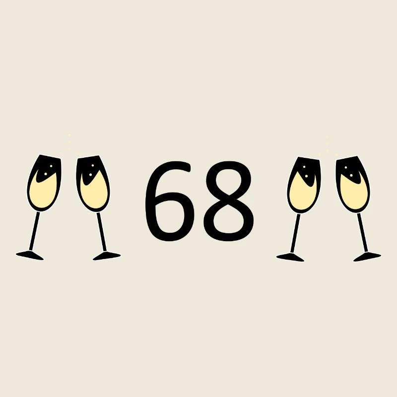 68th Birthday 68 Years Jubilee 68 Number 68 black