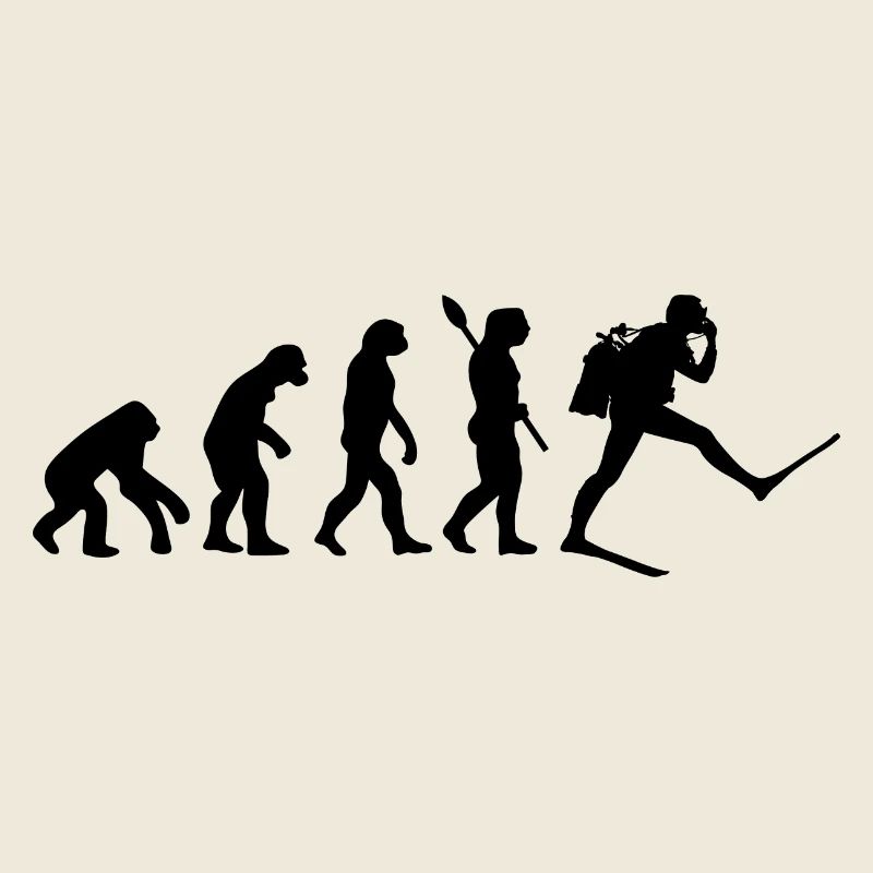 Scuba Diver Lustige menschliche Evolution