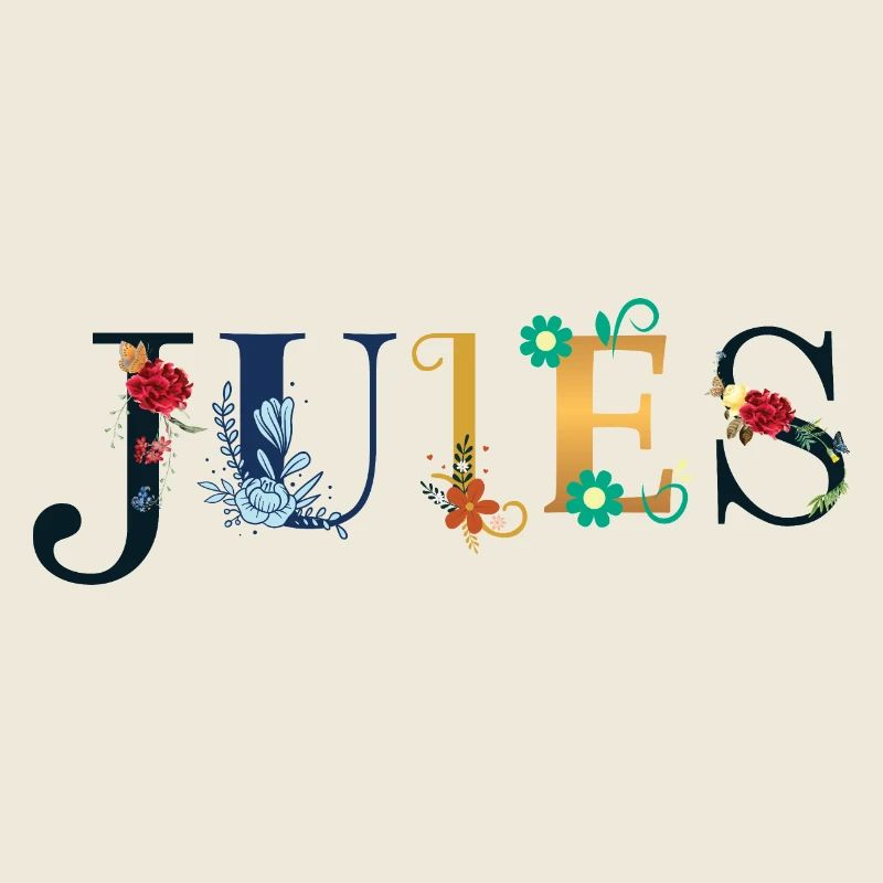 JULES name adorned with flowers