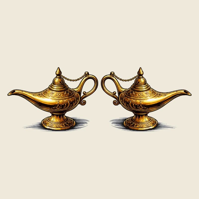 Lampes à huile dorées