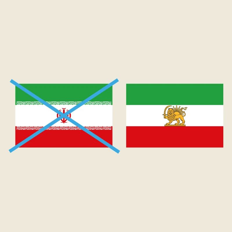 Drapeaux iraniens brisés