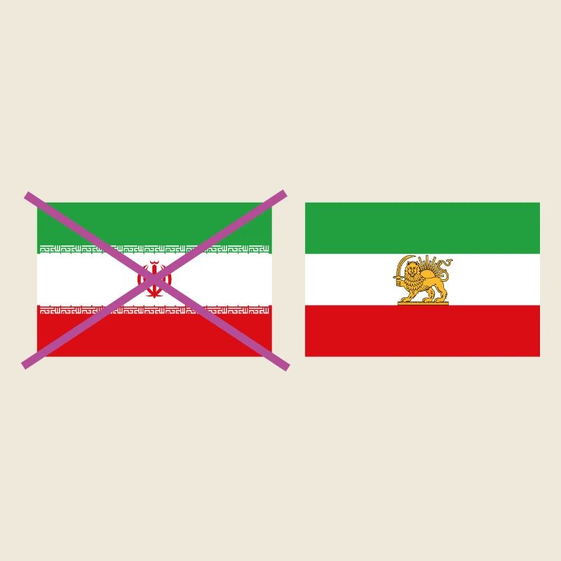 Drapeau traversant l’Iran – arrêt croisé graphique