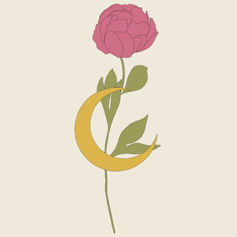 Eleganter floraler Halbmond