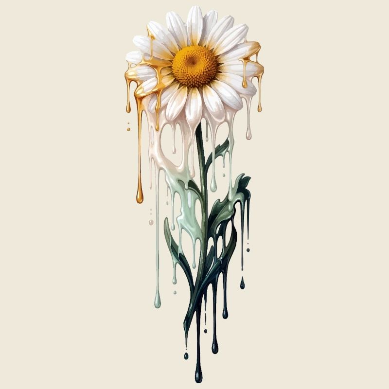 Daisy mit tropfender Farbe