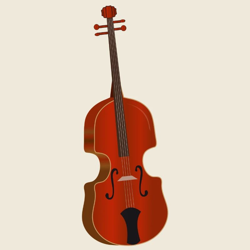 beau violon rouge-brun dessiné à la main