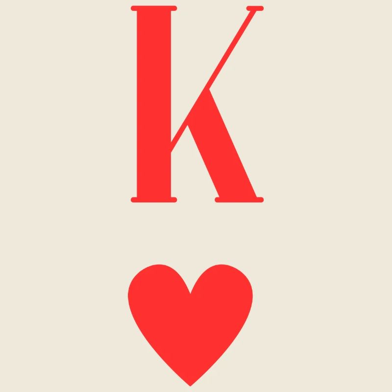 K Heart Monogram Graphic