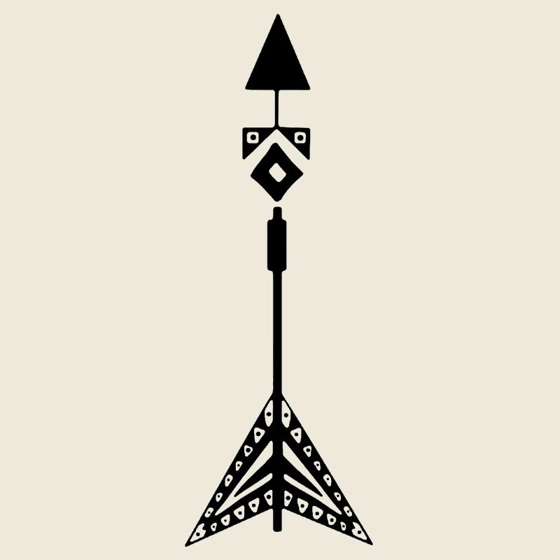 Schwarzes Symbol eines Pfeils der amerikanischen Ureinwohner