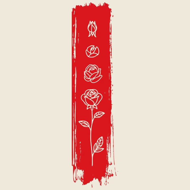 Vertikale Rosen-Pinselkunst