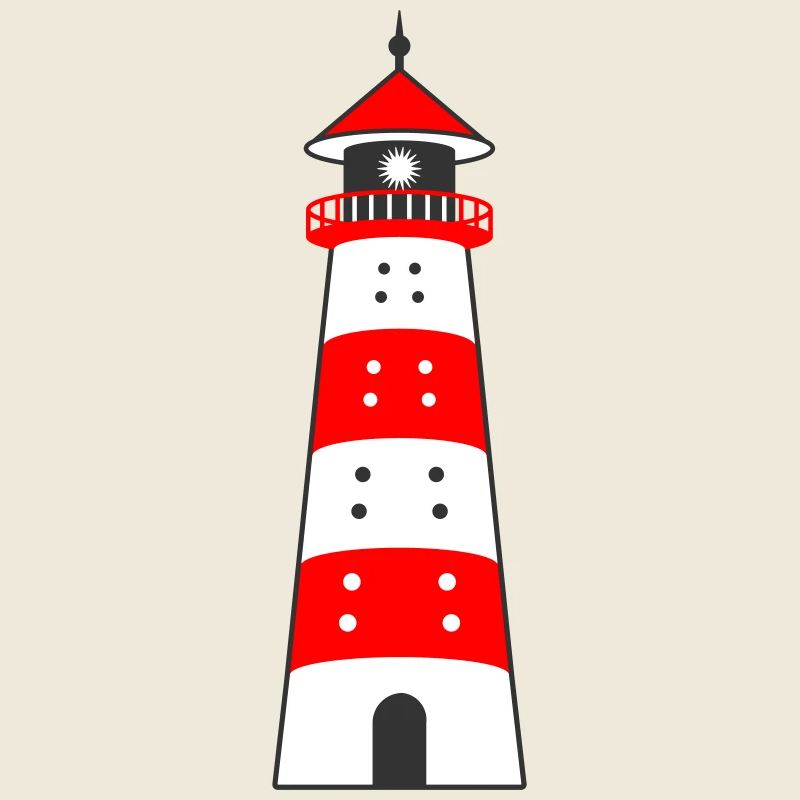 Leuchtturm weiß-rot